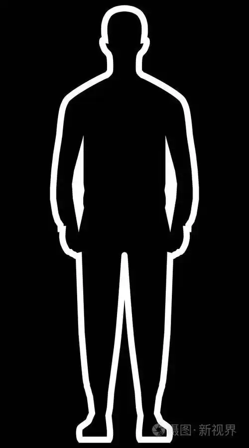 男子站立轮廓白色简单轮廓孤立矢量插图插画-正版商用图片188kmd-摄图