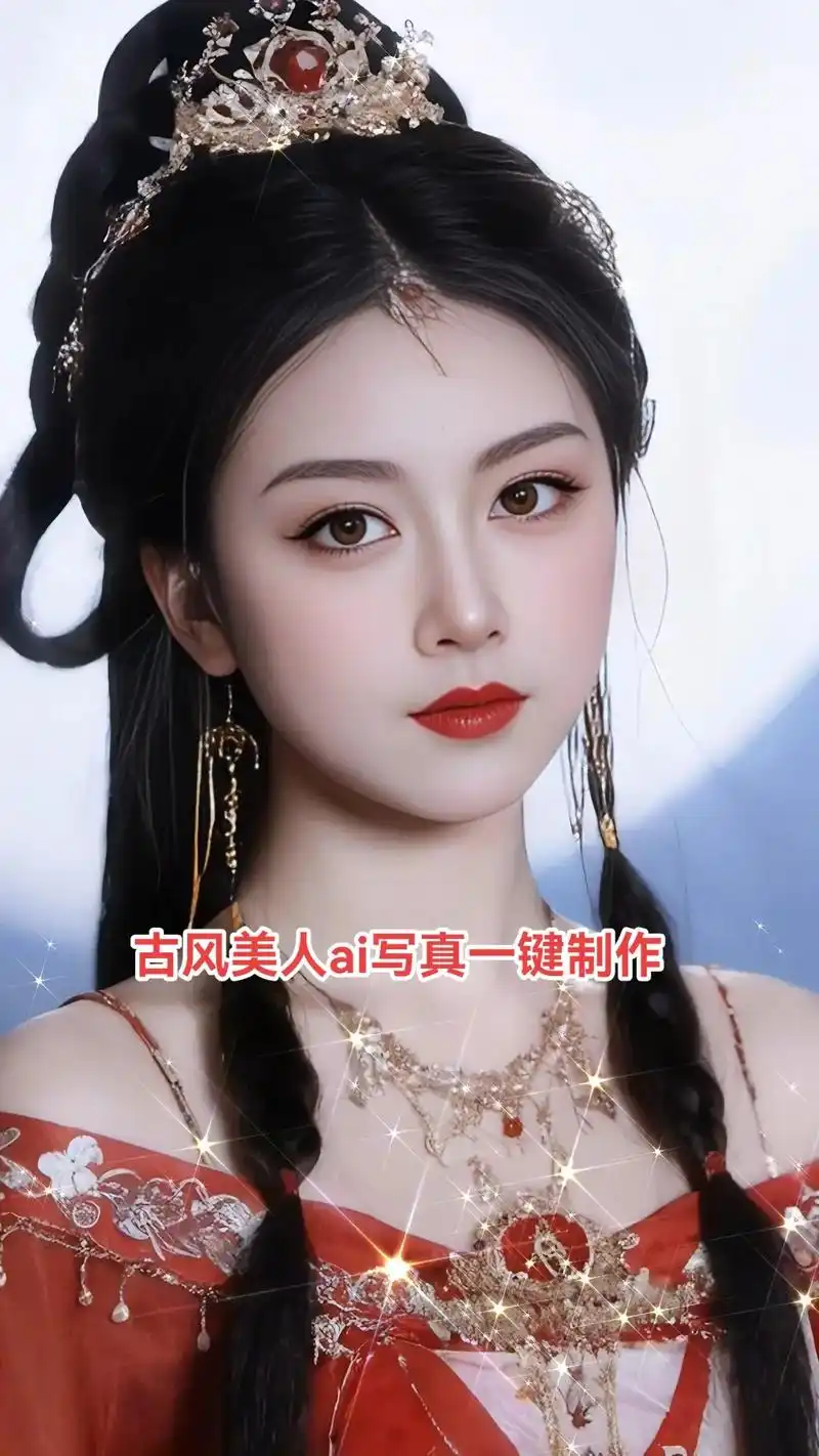 选个想要制作的模板  上传一张自拍照即可一键生成  红衣古装美人