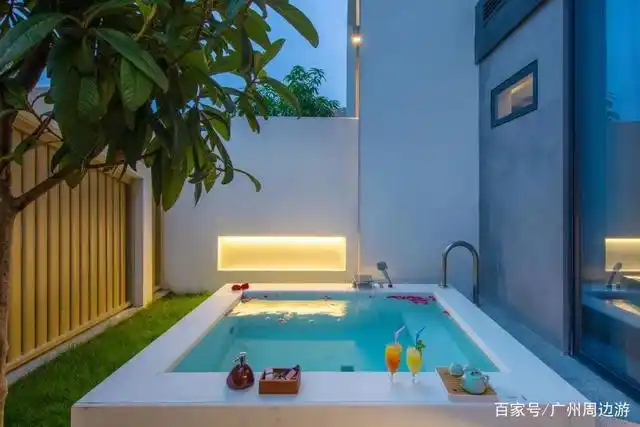 从化新开的网红温泉酒店,惊艳的小别墅设计,每间房都带私家泡池