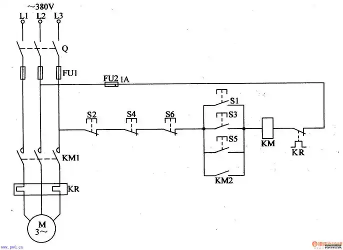 多点异地控制电动机电路_电工基础知识_电工技术-电工最常见电路