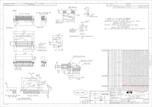 规格书:amp tyco te接插件 型号1734099-4 scsi-xxp 90度弯公槽型连接