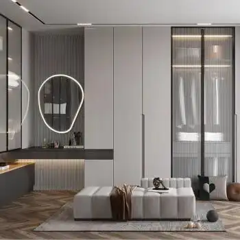 虞萌馨迪整体衣柜定制现代简约轻奢意式极简一门到顶走生态实木芯板e0