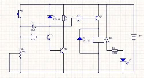 三极管开关延时电路图解