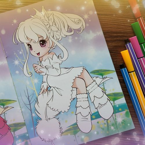 12册美少女公主涂色画本绘画册儿童图画幼儿园画画书益智手绘本涂色