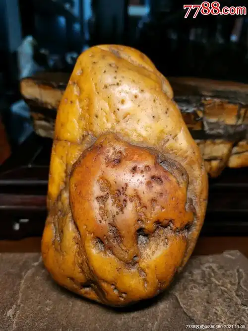 天然造型外皮颜色黄河石河洛系黄蜡石水冲造型原石河洛玉