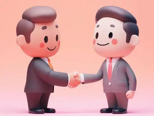 礼仪人物握手礼仪3d卡通元素