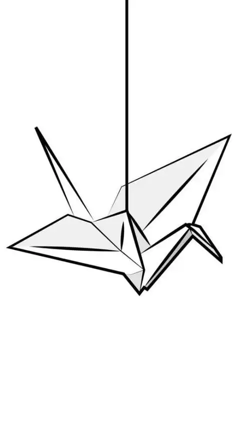 简笔画折纸物千纸鹤