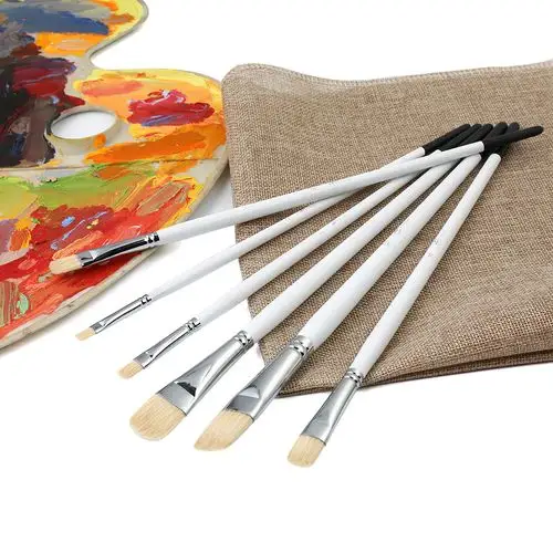 natural chungking bristle hair oil artist paint brush set,long