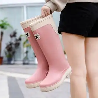 aignesa舒适雨鞋女成人时尚高筒雨靴长筒水鞋厨房工作防滑防水加厚