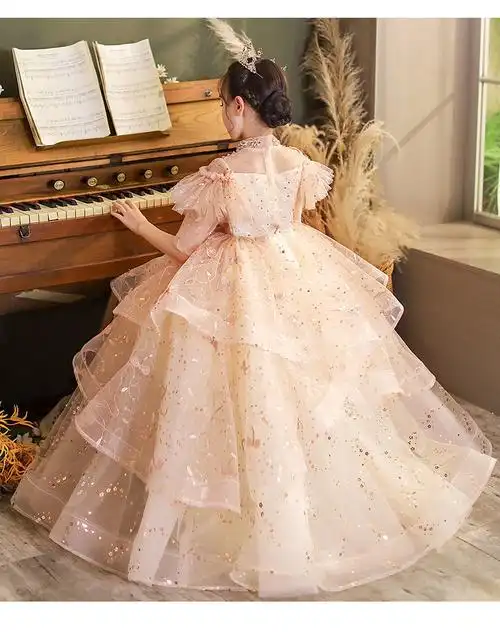 9660迪士尼乐园唯坤原创品牌儿童公主裙蓬蓬纱超仙女童晚礼服高端