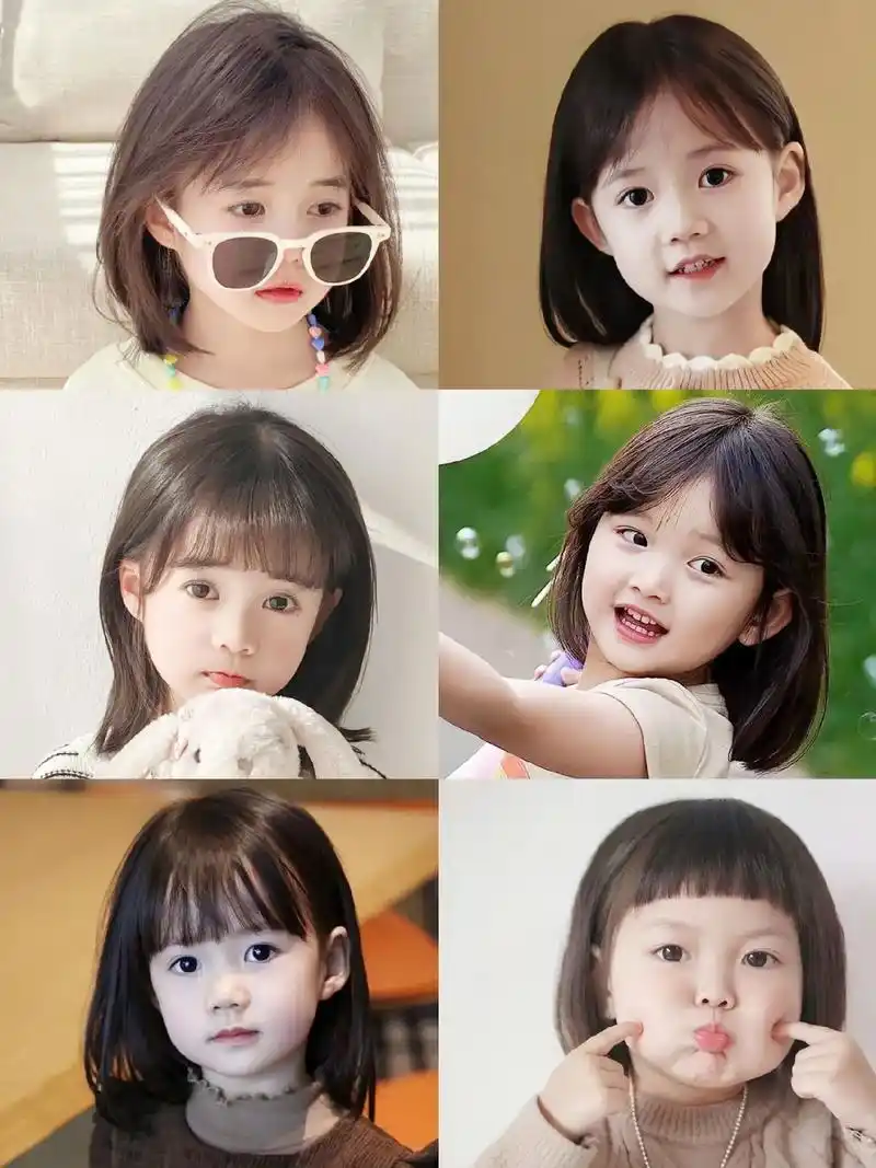 2024年女宝刘海造型合集来喽.女宝不知道剪什么发型?202 - 抖音