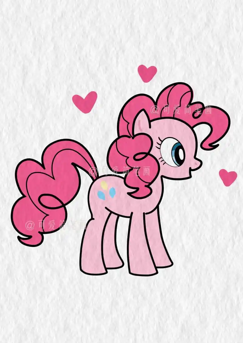 小马宝莉简笔画教程.今天画小马宝莉-碧琪,喜欢的朋友一起画吧 - 抖音