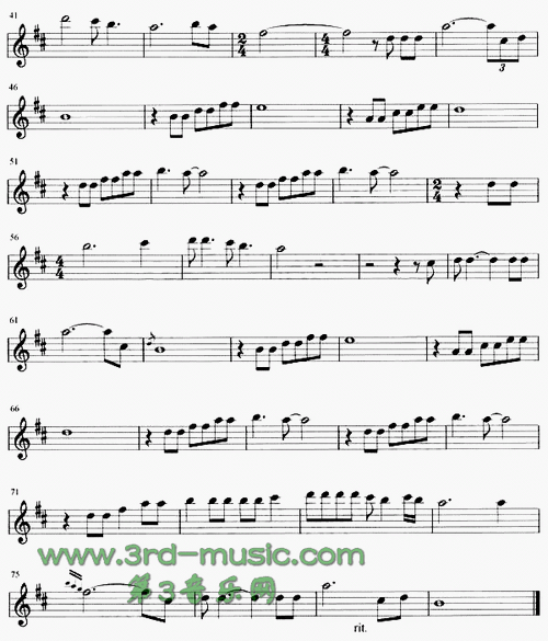 寂寞无声[萨克斯谱] 歌谱简谱网