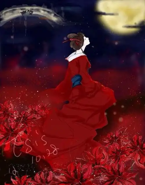 彼岸花.唯美古风动漫女孩图片