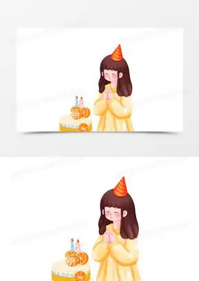 生日吹蜡烛图片唯美卡通