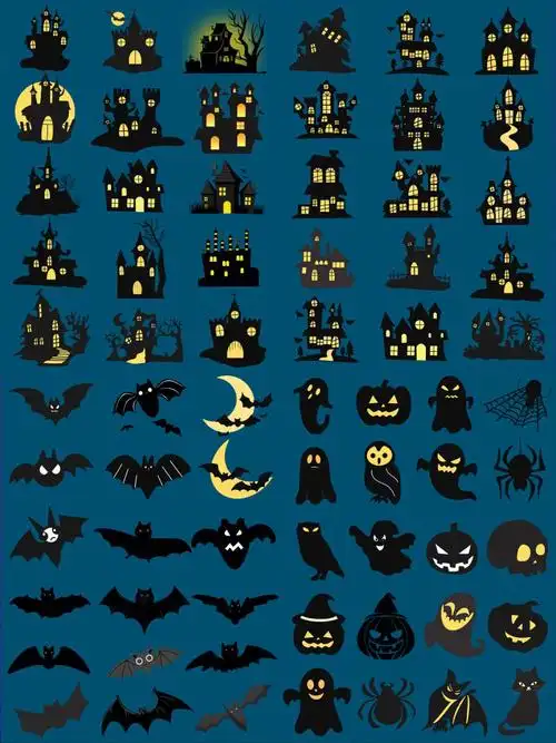 68款万圣节素材卡通创意免抠海报元素