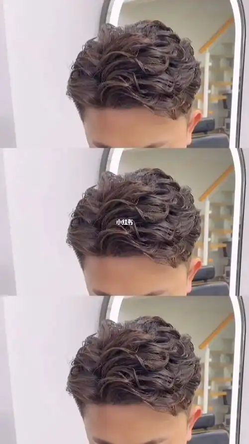 烫后好打理的三七纹理背头