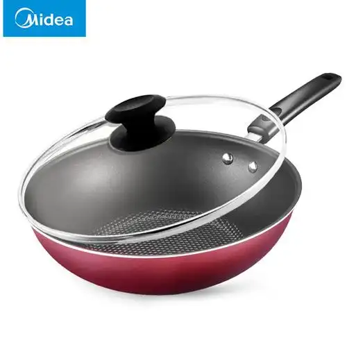 midea/美的炒锅家用炒菜锅燃气灶电磁炉通用平底锅不粘锅厨房炒锅