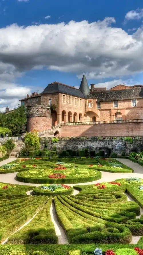 iphone 壁纸 法国,城堡,花园