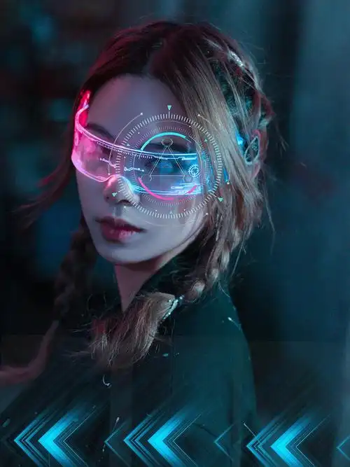 赛博朋克  #写真  #摄影  #美女  #未来科技感摄影2021-12-20眼镜φ