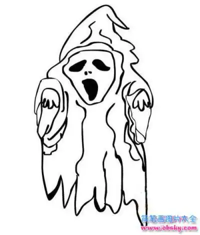 怎么画万圣节鬼简笔画的教程