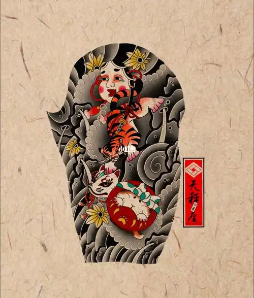 郎溪纹身传统纹身日式老传统纹身日式老传统纹身刺青老传统花臂