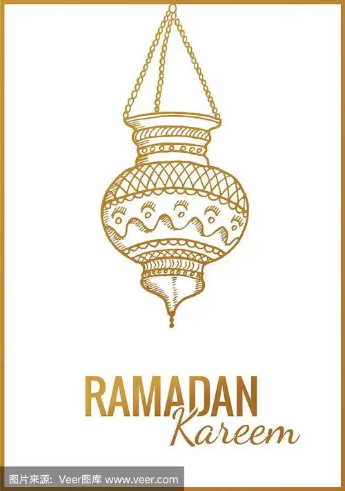 手绘的斋月kareem手电筒素描