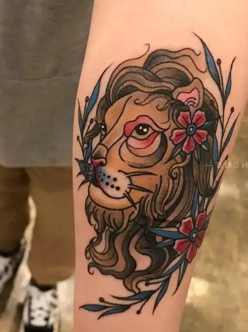 狮子座女生_纹身图案手稿图片_bushoutattoo–小勋的纹身作品集