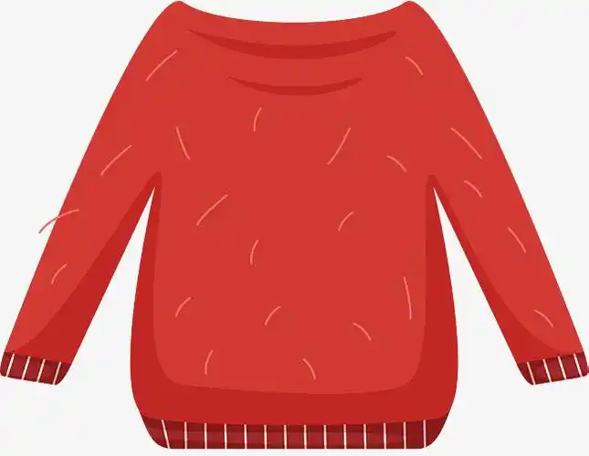 卡通红色毛衣
