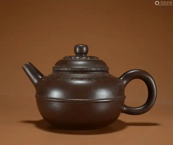 清 邵春来作如意云纹紫砂壶-【成交 价格 图片】