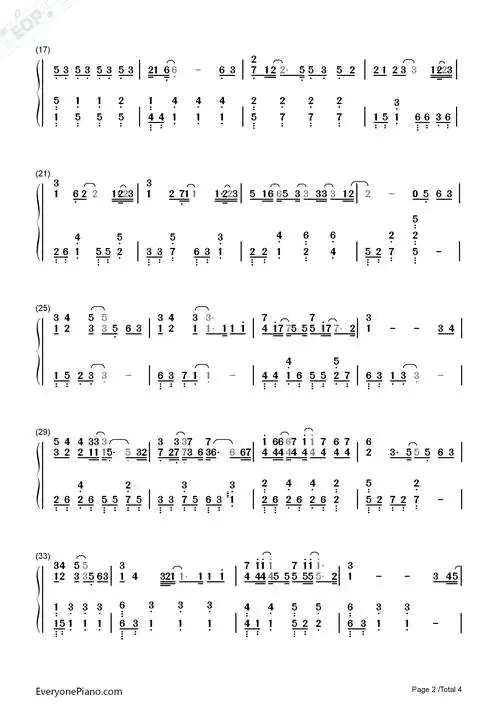 可乐-谢安琪双手简谱预览2