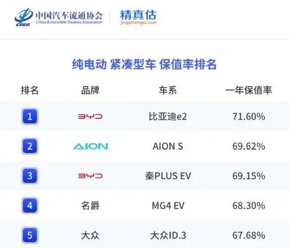 2023年纯电动车保值率榜单 海豚第二 特斯拉model y没进前十-新浪汽车
