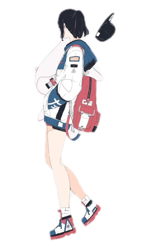 png校园少女 手帐免扣素材人物