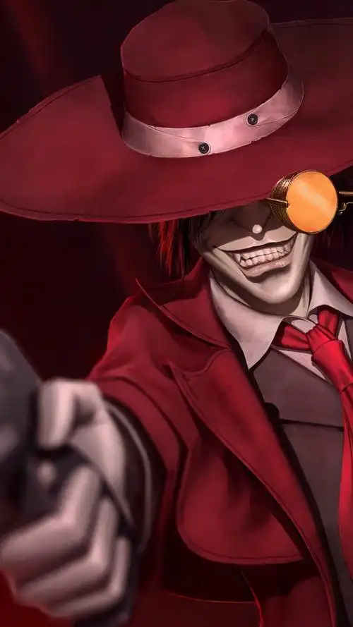 吸血鬼,枪,眼镜,帽子,动漫艺术图片 iphone 壁纸