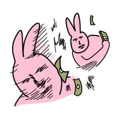 line app粉色兔子表情包  我的兔子朋友