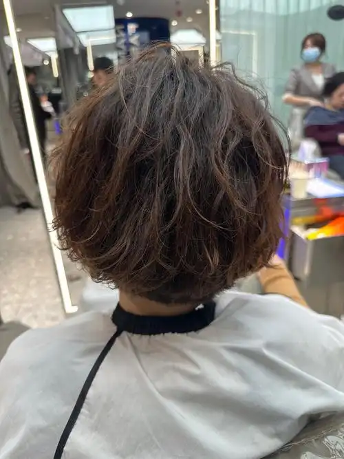 女士短发纹理烫