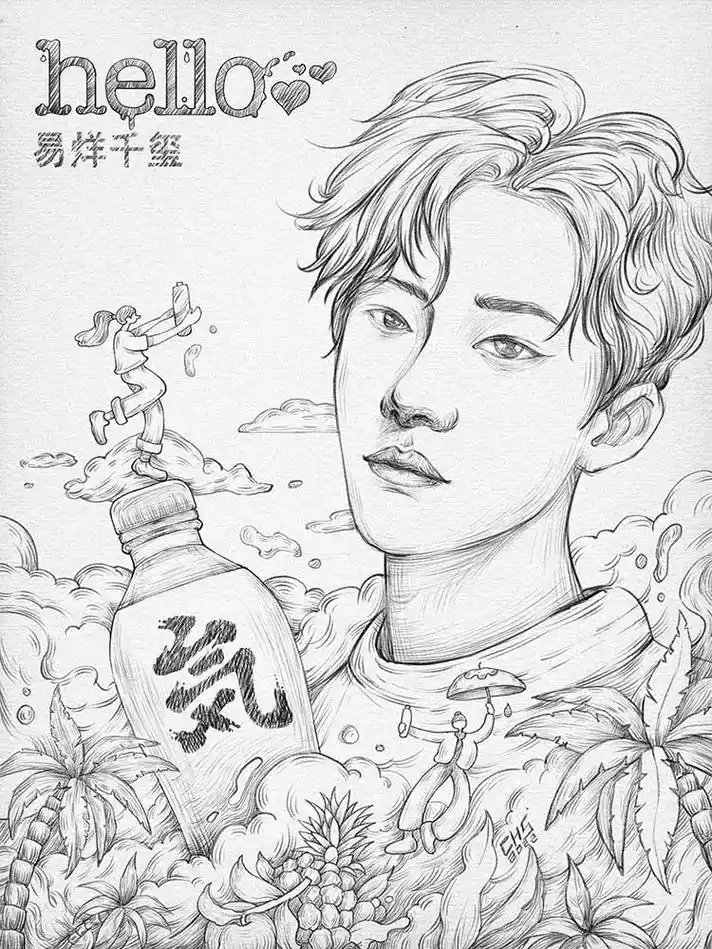 hello易烊千玺-你真的很帅!更多插画作品见个人主页, 插 - 抖音