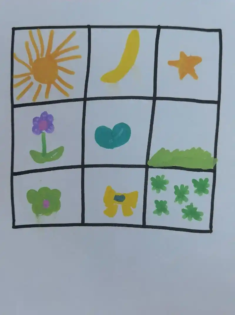 可可爱爱们的第一次数学绘画作业,九宫格方位图#一年级 #一年 - 抖音