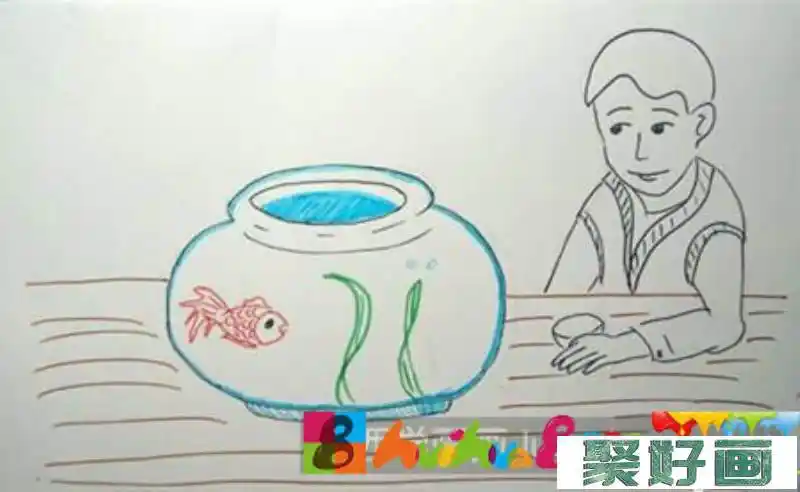 养鱼人简笔画