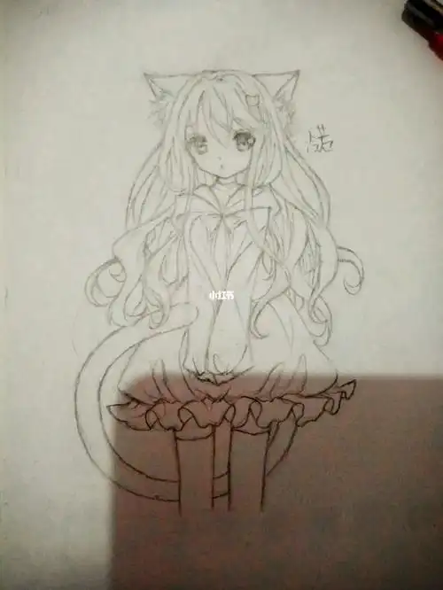 临摹了一个兽耳少女_临摹_兴趣爱好_绘画