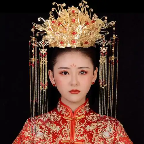 优美2018新款中式古装皇后帽子发饰新娘凤冠头饰结婚秀禾服配饰品