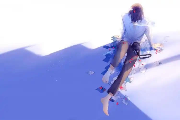 一个孤独的男人插画,高清图片,艺术壁纸-回车桌面