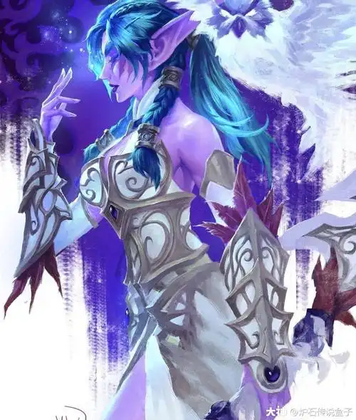 炉石传说# 炉石传说插画分享:月之女祭司泰兰德.by: yulong zhang