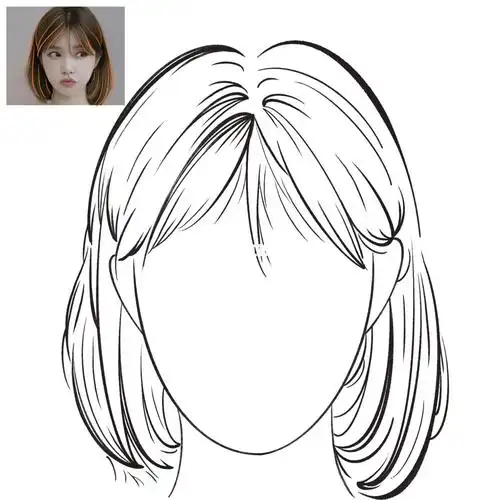 头发线稿练习2