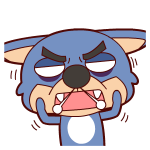 卡通gif张大嘴gif蓝色猫咪gif尖牙gif