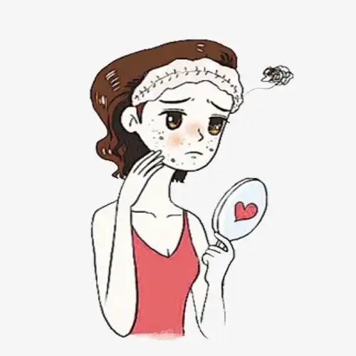 纯原创手绘皮肤对比护肤前后效果毛孔清洁清痘祛痘提亮缩毛孔