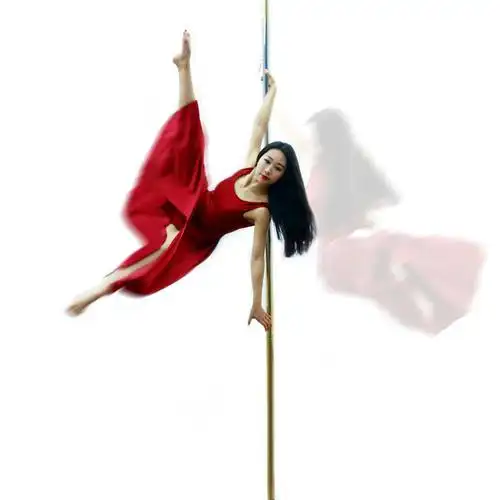 红色飘逸的钢管舞