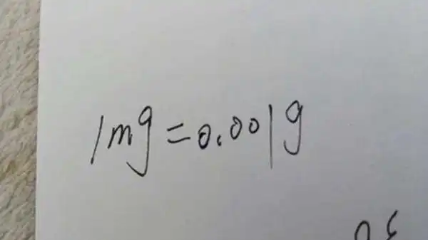 1mg等于1000 ug,而1 ug克等于1000ng,而1g等于1000mg.