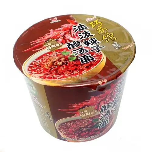 【京东超市】统一 巧面馆 方便面 油泼辣子酸汤面 122g桶面*12桶 整箱