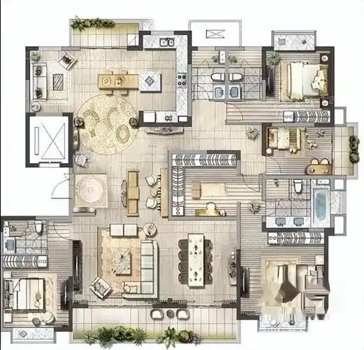 300平米四房四卫的超豪华大平层